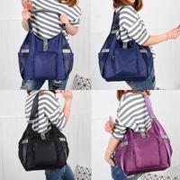 Fashion Women Water-proof Nylon Handbag Zip Top Pockets Messenger Shoulder Bag Tote Blue/Purple/Black