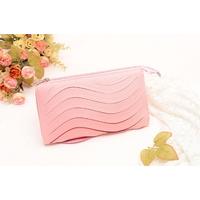 Fashion Women Clutch Bag PU Leather Handbag Candy Color Purse Wallet Small Shoulder Messenger Bag Pink