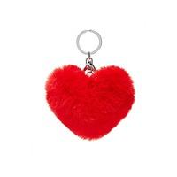 Faux Fur Heart Keychain