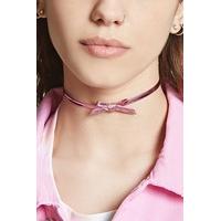 Faux Leather Metallic Bow Choker