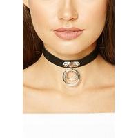 Faux Leather Ring Choker