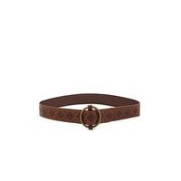 faux leather geo etched belt