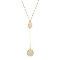 Faux Stone Lariat Necklace