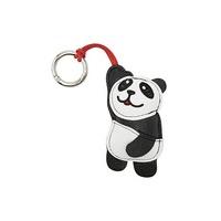 Faux Leather Panda Bear Keychain