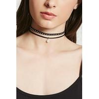 faux leather layered choker