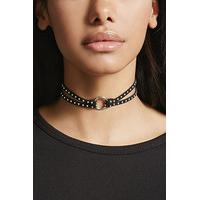 faux suede studded choker