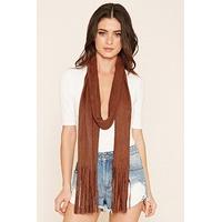 Faux Suede Fringed Scarf