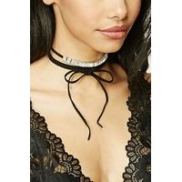 faux gem self tie choker