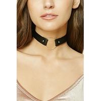 faux leather o ring choker