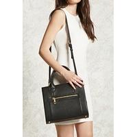 Faux Leather Zipper Satchel