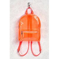 Faux Leather Trim Clear Backpack