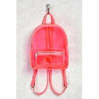 Faux Leather Trim Clear Backpack