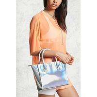 faux leather iridescent satchel