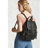 Faux Leather Zippered Backpack