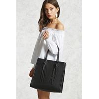 Faux Leather Tassel Tote Bag