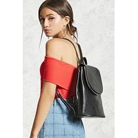 Faux Leather Zip Backpack