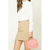 Faux Leather Crossbody Satchel