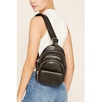 Faux Leather Sling Backpack