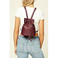 Faux Leather Bucket Backpack