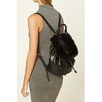 Faux Fur-Paneled Backpack