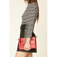 Faux Leather Zipper Clutch