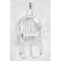 faux leather trim clear backpack