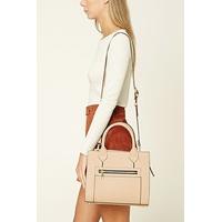 Faux Leather Zipper Satchel