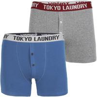 farren 2 pack boxer shorts set in federal blue grey marl tokyo laundry