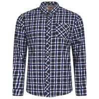 Fallon Cotton Twill Checked Shirt in Sapphire Blue  Tokyo Laundry