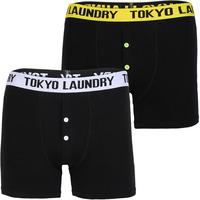 Fairbairn (2 Pack) Boxer Shorts Set in White / Yellow Iris  Tokyo Laundry