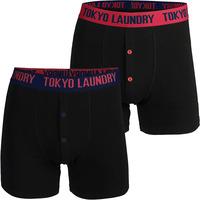 Farnfield (2 Pack) Boxer Shorts Set in Estate Blue / Pink  Tokyo Laundry