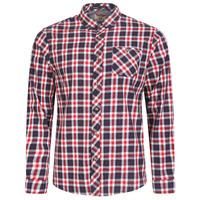 Fallon Cotton Twill Checked Shirt in Tango Red  Tokyo Laundry