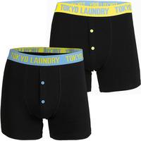 Farnfield (2 Pack) Boxer Shorts Set in Placid Blue / Yellow Iris  Tokyo Laundry