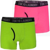 Fairholt (2 Pack) Boxer Shorts Set in Laundered Green / Pink  Tokyo Laundry