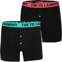 Fairbairn (2 Pack) Boxer Shorts Set in Pink / Virdian Green  Tokyo Laundry