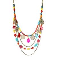 fair trade multi strand rainbow beaded necklace