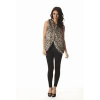 Faux Fur Animal Print Waistcoat