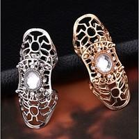 Fashionable Woman Personality Gold Silver Set Auger Hollow Ring