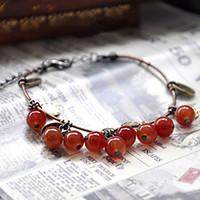 fashionable dark red 19cm round strand bracelets