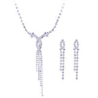 fashion summer jewelry sterling silver zircon gem jewelry set necklace ...