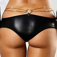 Faux Leather Panties for Women Women Panty 2015 Plus Size Underwear Leather Thongs for Women Black Briefs
