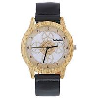 Fashion Wristwatches Mechanical Gears Leather Bamboo Wooden Watches for Men and Women Quartz Watch Christmas Gifts