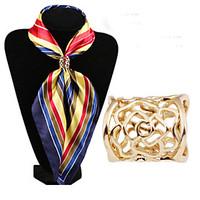 Fashion Hollow Out Flower Scarf Buckle