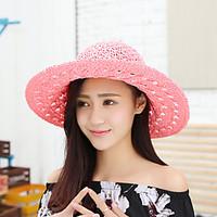 fashion womens bohemia sun beach hat seaside tourism hollow bow hat