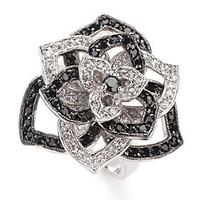 Fashion 925 Silver Plated Copper Zircon Ring