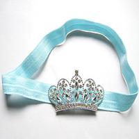 fashion princess tiara headband baby girl toddler infant elastic hairb ...