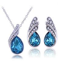 fashion summer jewelry sterling silver zircon gem jewelry set necklace ...