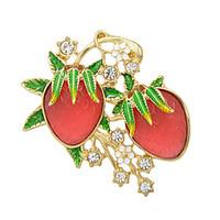 Fashion Rhinestone Enamel Strawberry Shape Big Brooches