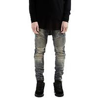 Famous Brand Mens Ripped Rider Biker Jeans Motorcycle Slim Fit Washed Blue Moto Denim Pants Joggers For Skinny Men Hole