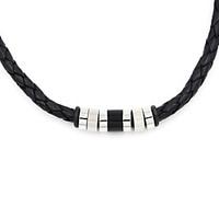 fashion mens 316l stainless steel leather cord necklace christmas gift ...